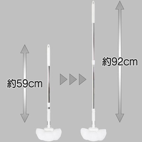 バスブラシ お風呂 ブラシ お風呂掃除 ふわーとお風呂キーレー 全長110cm 伸縮柄 角度調節 速乾 （ 風呂 掃除 掃除ブラシ ワイド ロング ）｜livingut｜06