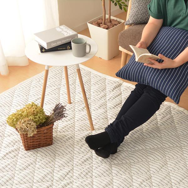 HAGiHARA（萩原） ラグ ワッフル生地のインド綿キルトラグ 130×185cm