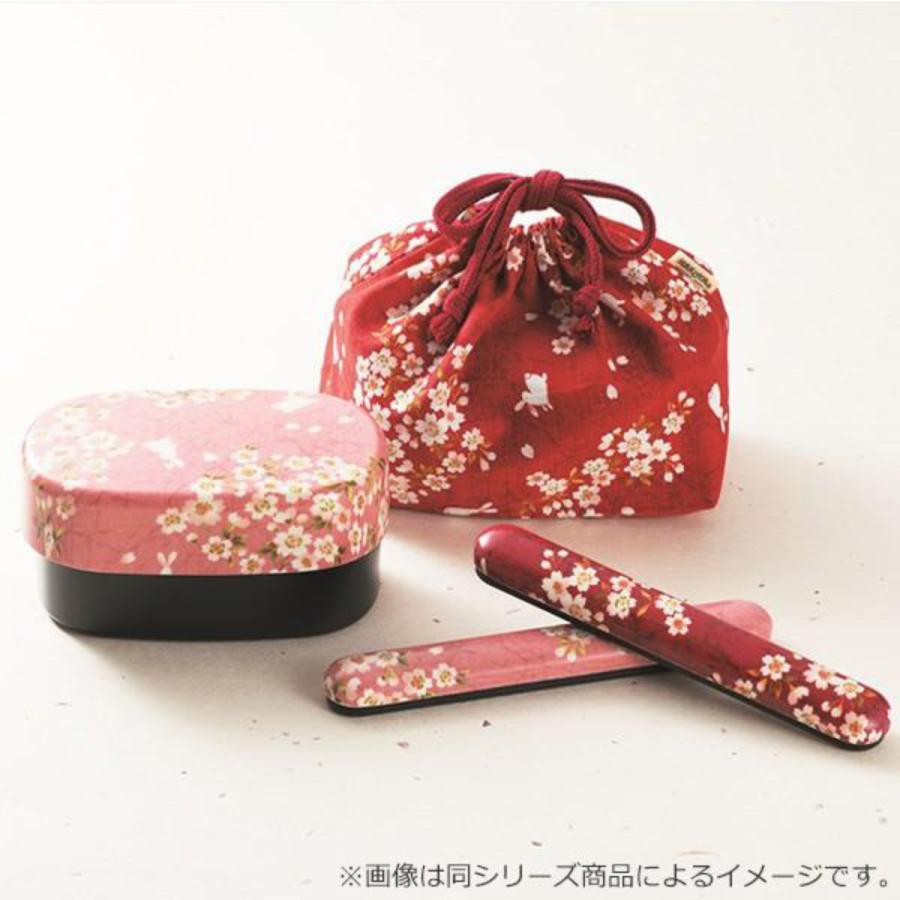 お弁当箱 2段 布貼小判弁当 桜うさぎ HAKOYA 830ml 入れ子 ピンク