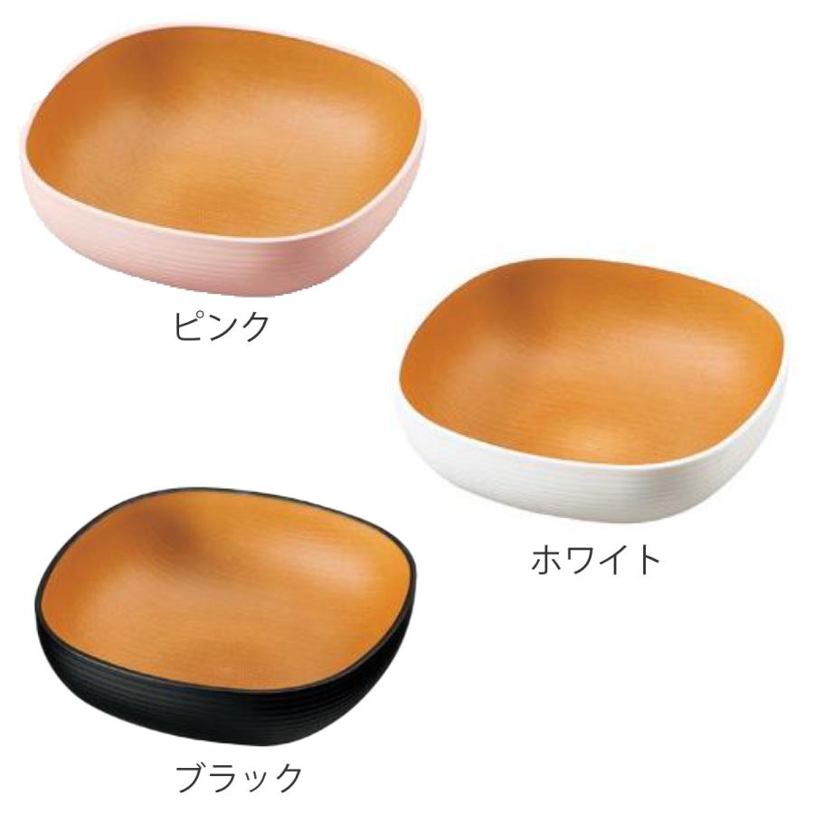 ボウル 14cm スクエア プラスチック 砂紋 samon 皿 食器 日本製 ピンク