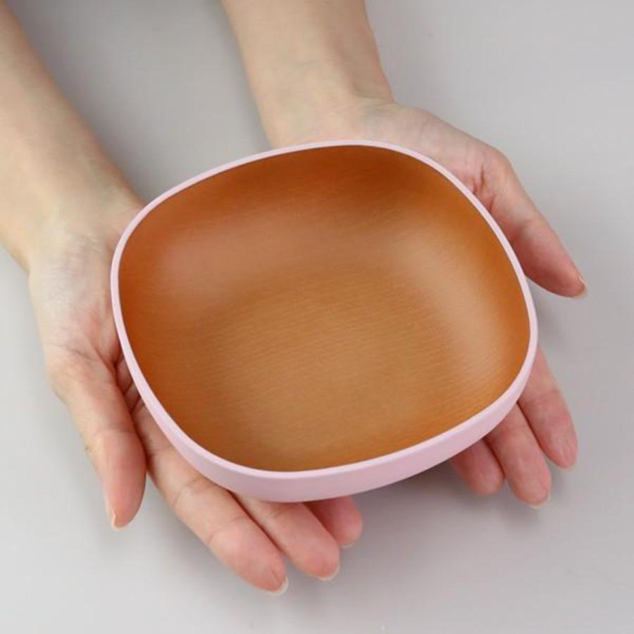 ボウル 14cm スクエア プラスチック 砂紋 samon 皿 食器 日本製 ピンク