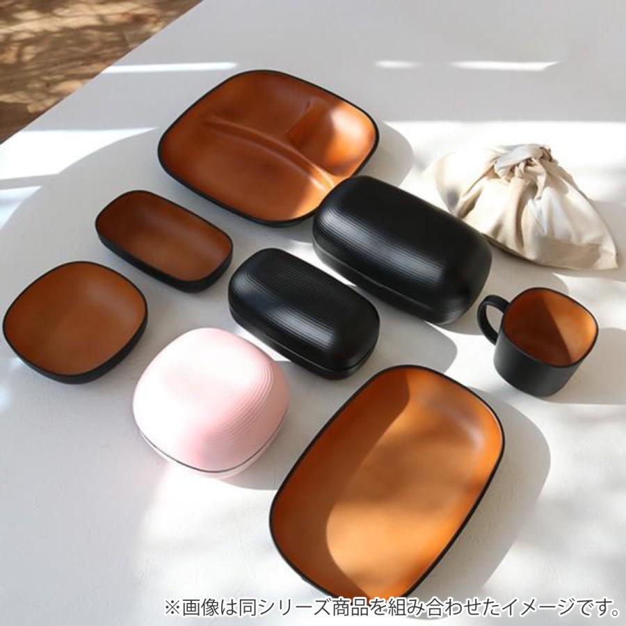 ボウル 14cm スクエア プラスチック 砂紋 samon 皿 食器 日本製 ピンク