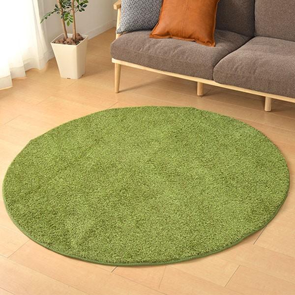 ラグマット 【SPRING RUG 150cm×150cm グリーン】 日本製 ラグ 円形 150cm グリーン ラグマット シャギーラグ グラスラグ