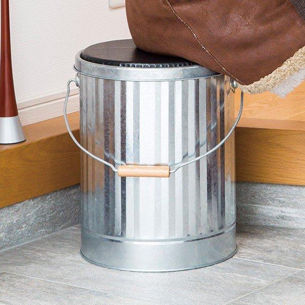 スツール 高さ38cm クッション缶 オバケツ OBAKETSU 椅子 玄関 収納 イス （ 収納スツール いす 収納椅子 チェア 腰掛け ）