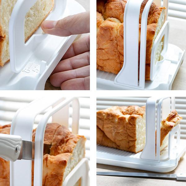 パンスライサー パール金属 食パン スライサー アラモード ナイフ付 （ パン切りガイド