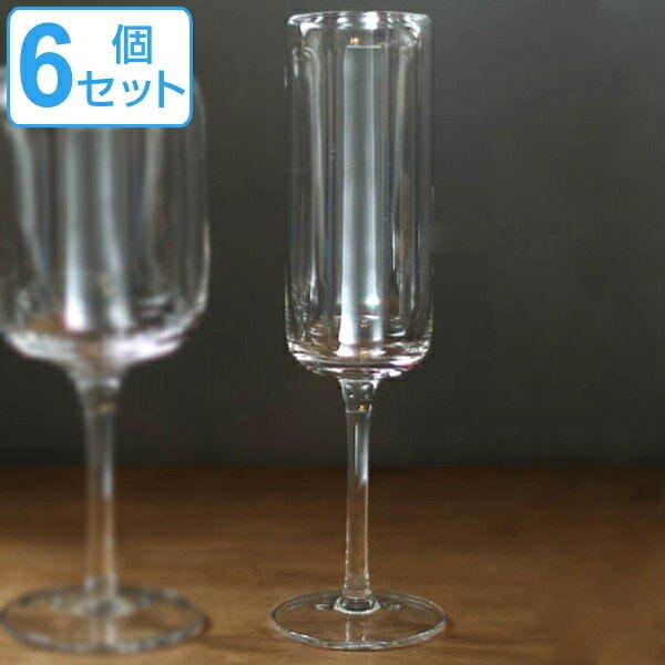 ワイングラス 280ml S.C GLASS フルート 食器 コップ ガラス製 6個セット （ ダルトン DULTON グラス シャンパン フルートグラス ）｜livingut