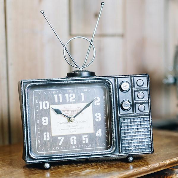 置き時計 ヴィンテージモチーフクロック television テレビジョン