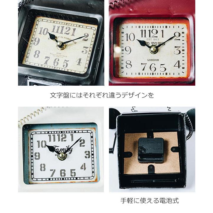 置き時計 ヴィンテージモチーフクロック telephone テレフォン （ 時計