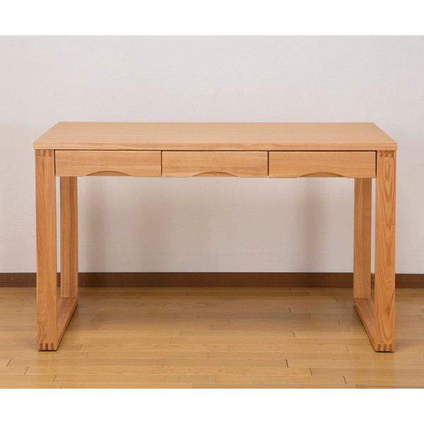 ワークデスク 学習机 幅120cm×奥行59cm タモデスク 引き出し付 （ 机