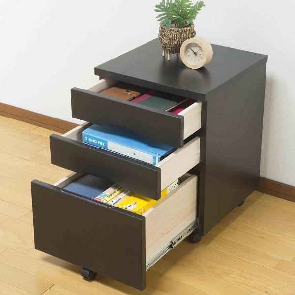 カリモク　サイドテーブル/ナイトテーブル/デスクワゴン/3段引出/書斎机 カリモク サイドテーブル/ナイトテーブル/デスクワゴン/3段引出/書斎机
