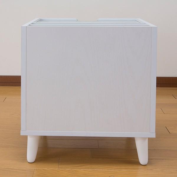 サイドテーブル 幅40cm コスメボックス ガラス天板 コンパクト コスメ