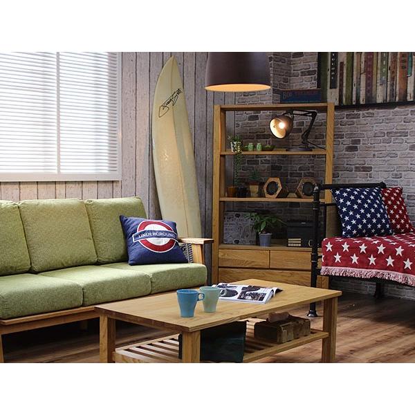 オープンラック 3段 引出し付 リビングシェルフ 北欧風 天然木 MOND 幅