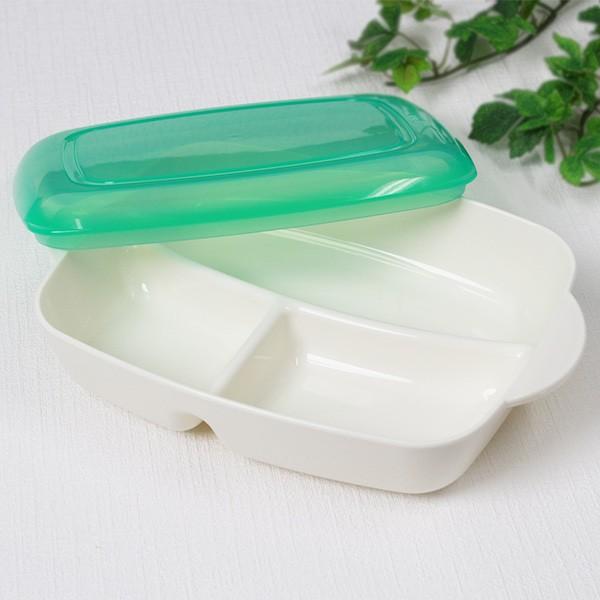 ランチプレート プラスチック 食器 フタ付きランチプレート 深め 角型 プレート 仕切り付き シニアベーシック （ 電子レンジ対応 食洗機対応 弁当箱 家弁 ） | ブランド登録なし | 04
