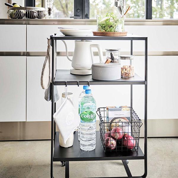 山崎実業 tower ハンドル付きキッチンカート3段 タワー  