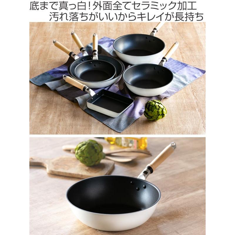 フライパン 炒め鍋 Ih対応 28cm オールクリーン 軽量 セラミック塗装 ガス火対応 深型フライパン アルミフライパン おすすめ リビングート Paypayモール店 通販 Paypayモール