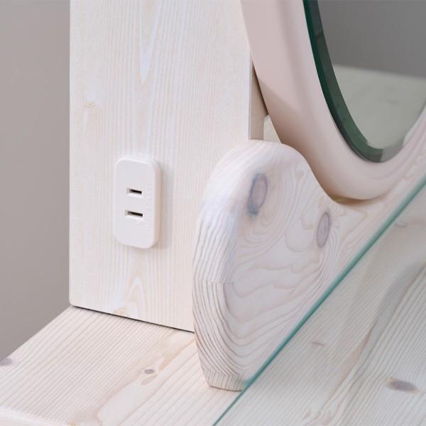 ドレッサー スツール付 カントリー調 オーバルミラータイプ LULU2 幅