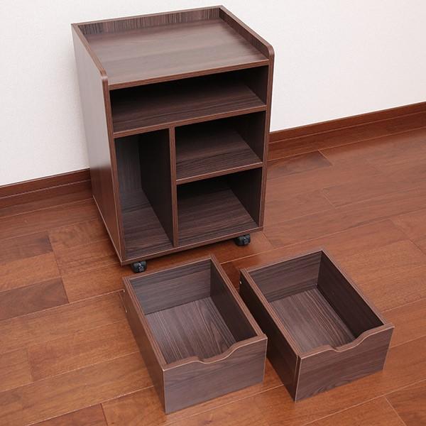 テーブル下ワゴン 幅38cm 木製 ワゴン キャスター付き ラック 収納