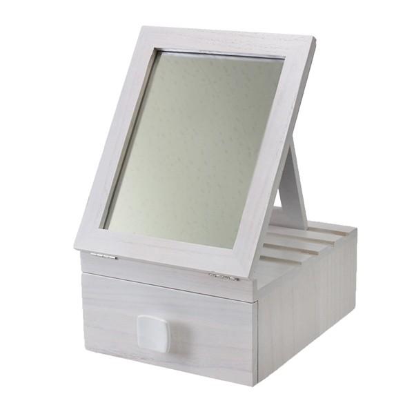 ドレッサー コンパクト 幅20cm 角度調整 ミラー コスメボックス コスメ