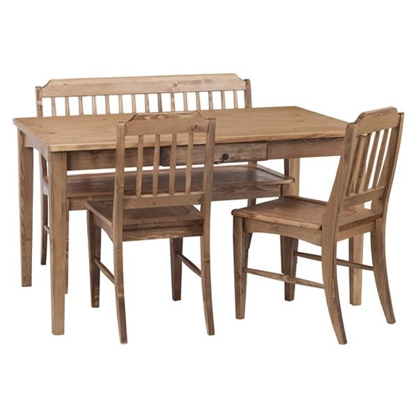 ダイニングチェア 2脚セット カントリー調 天然木 パイン材 Galette 座