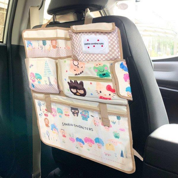 シートバックポケット 車 収納 ポケット 鞄 カバン サンリオオールスターズ サンリオ おでかけポケット キックガード シートポケット 後部座席 小物入れ リビングート ヤフー店 通販 Yahoo ショッピング