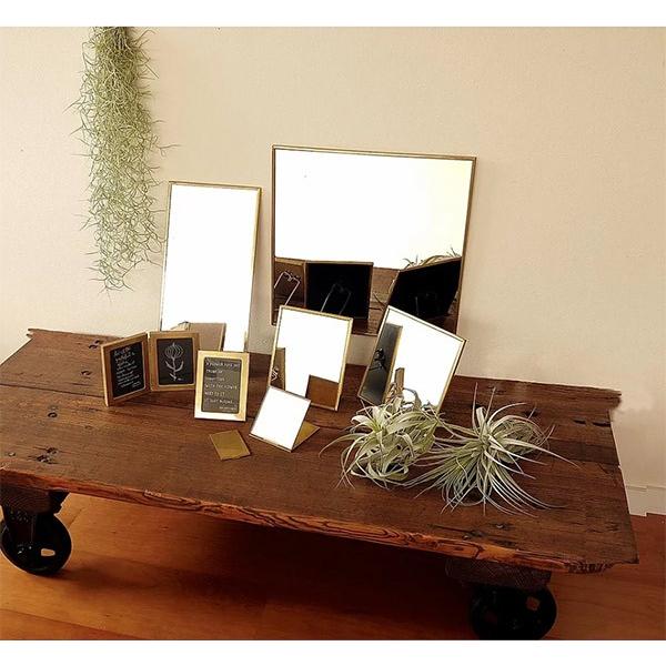 ミラー スタンドミラー 高さ19.8cm 卓上 鏡 かがみ アンティーク調