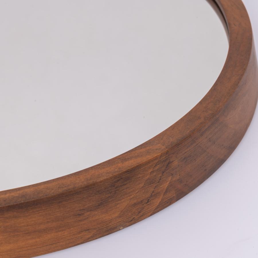 パラデック ミラー ウォールミラー 直径34.8cm 壁掛け 木製 無垢材
