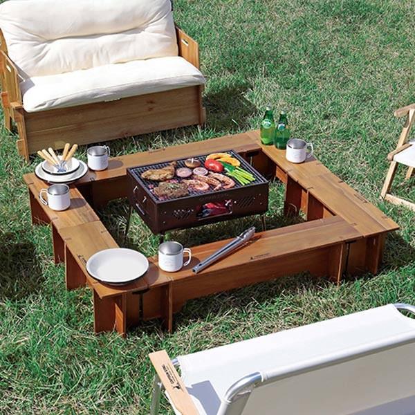 CAPTAIN STAG アウトドアテーブル Fire&Grillテーブルセット 6点 CAPTAIN STAG アウトドアテーブル Fire&Grillテーブルセット 6点