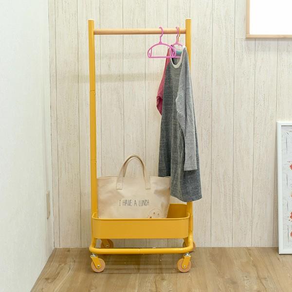 キッズハンガー 高さ107.5cm ハンガー 子供用 木製 キャスター