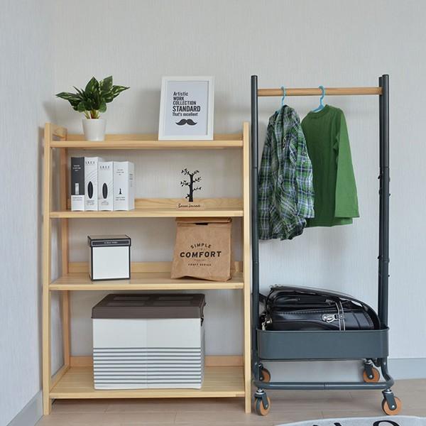 キッズハンガー 高さ107.5cm ハンガー 子供用 木製 キャスター