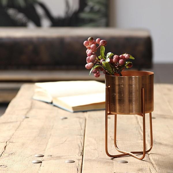 プランター メタルポット アイアンスタンド付 プリミティブモダン