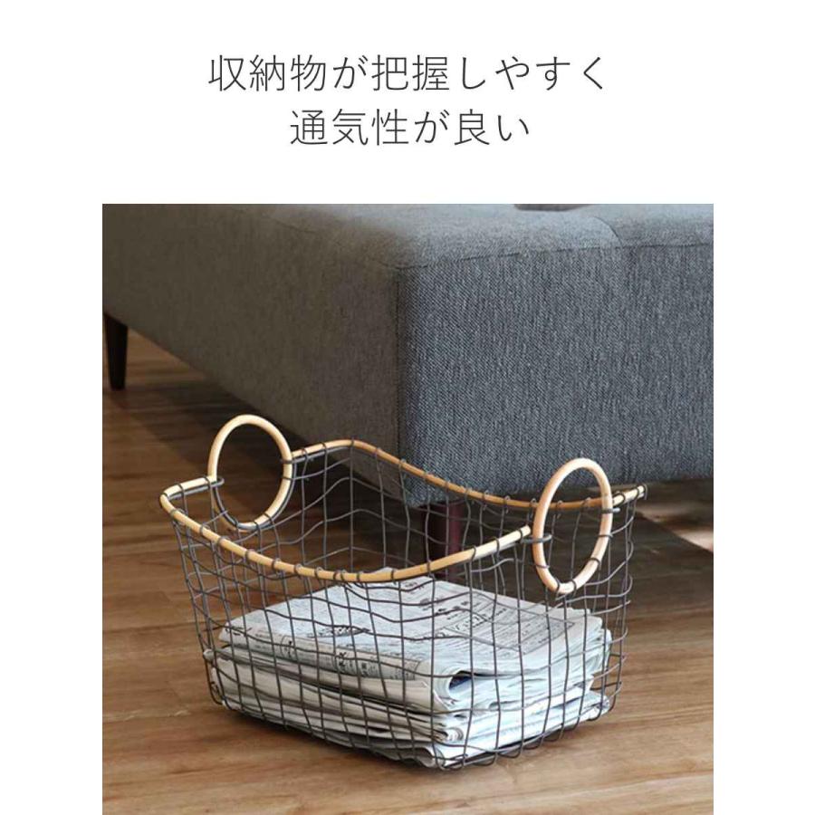 ちどり産業 ワイヤーバスケット 籐のカゴ 幅38×奥行27×高さ17cm ちどり産業 ワイヤーバスケット 籐のカゴ 幅38×奥行27×高さ17cm