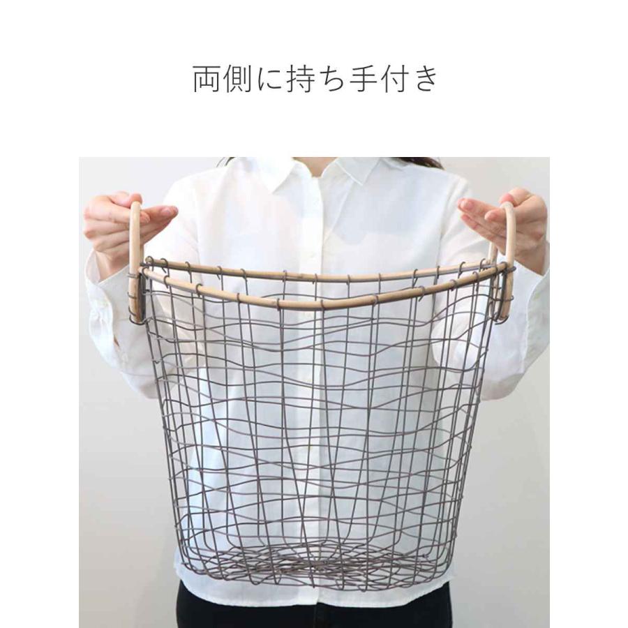 ちどり産業 ワイヤーバスケット 籐のカゴ 直径38×高さ30cm