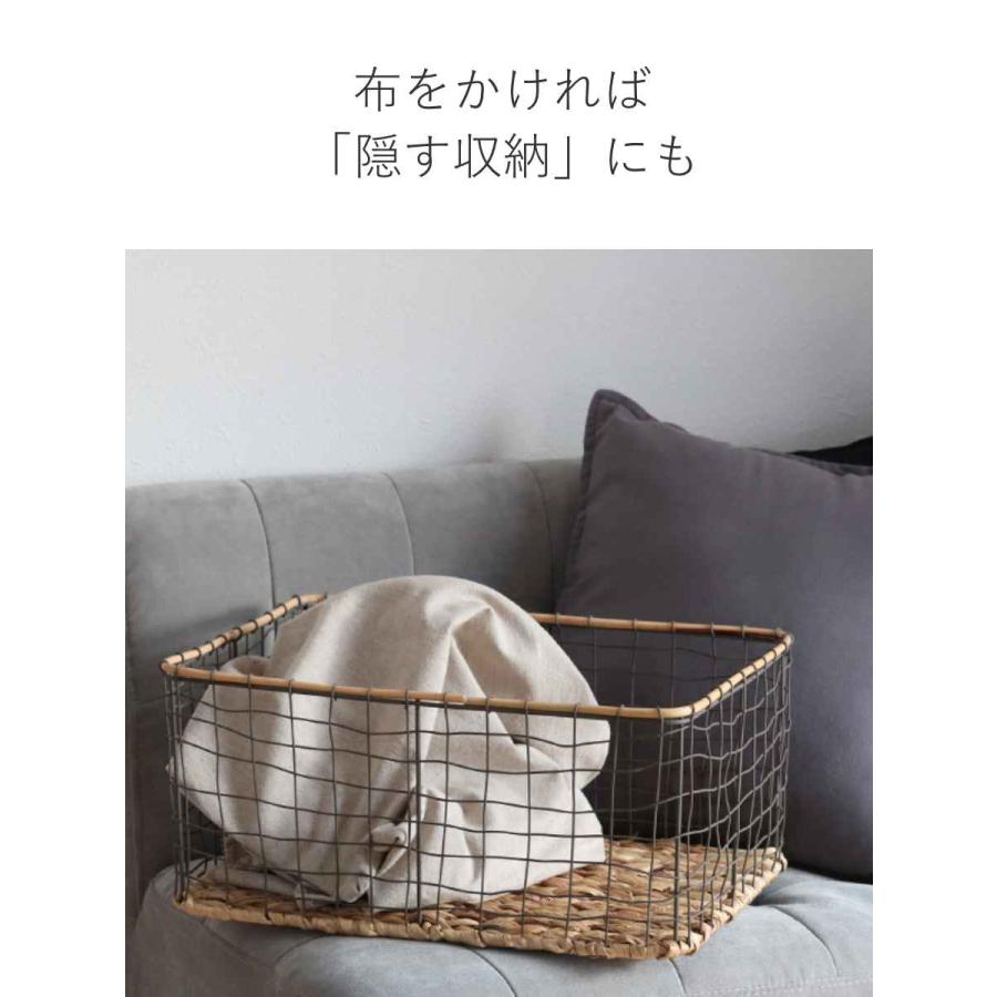 ちどり産業 ワイヤーバスケット 籐のカゴ 幅44×奥行32×高さ20cm ちどり産業 ワイヤーバスケット 籐のカゴ 幅44×奥行32×高さ20cm