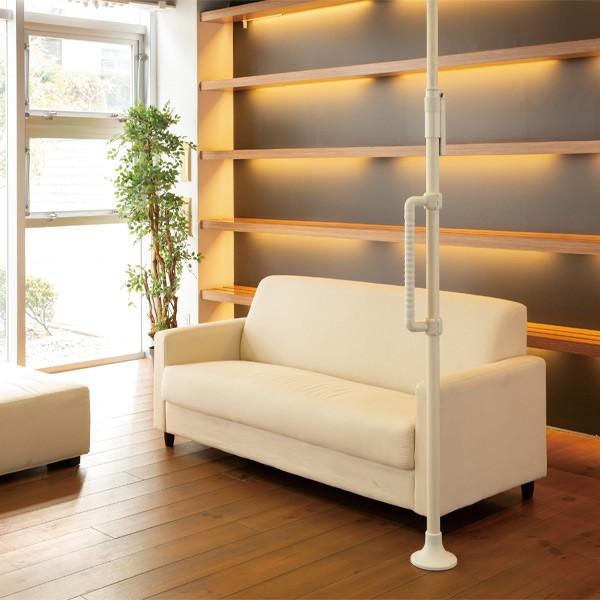 手すり つかまりポール コの字型手すり セット 介護用品 突っ張り 工事不要 （ 手摺り コの字 ポール 介護 突っ張り棒 後付け 介護用 つかまり棒 ） ＜コの字型手すり＞ 熱可塑性エラストマー