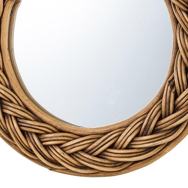 東谷 ミラー 幅22cm ラタン 籐 かがみ 鏡 ウォールミラー 壁掛け