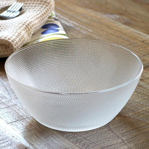 ガラス ボウル　お皿　 直径約21cm ボウル 18cm あられ 皿 食器 洋食器 ガラス製 （ 中鉢 お皿 ガラス
