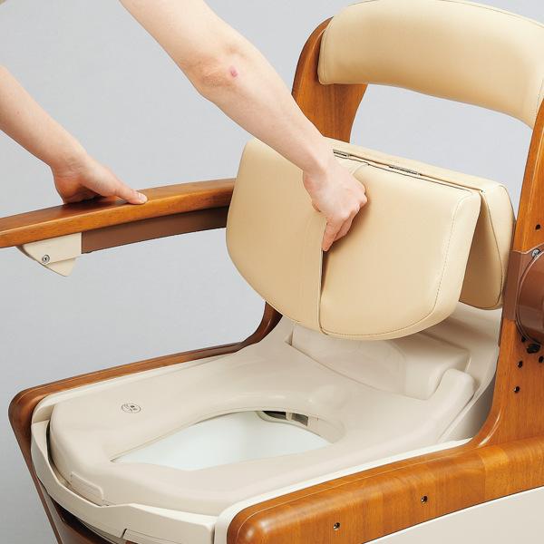 ポータブルトイレ Lタイプ はねあげ 暖房便座 温水シャワー 消臭機能