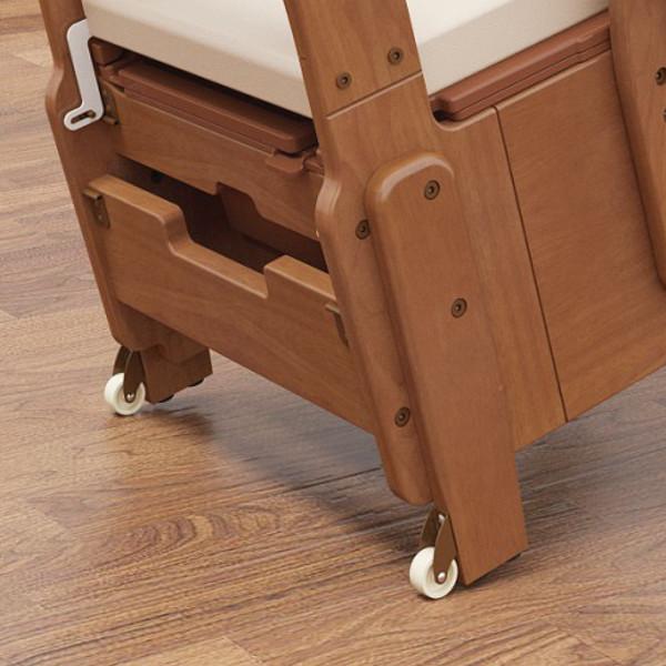 現品発送 ポータブルトイレ コンパクト 標準便座 自動ラップ キャスター付 家具調セレクトR ノーマル ひじ掛けタイプ 介護用 日本製 （ 省スペース 洋式 樹脂製 ） 【1458237154】(51980円)