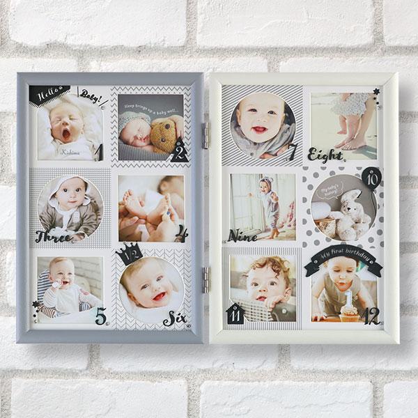 フォトフレーム 壁掛け 12か月 9×9cm 赤ちゃん NORD ANNO 写真立て