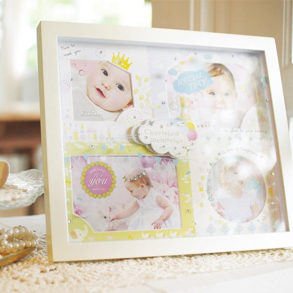 フォトフレーム 壁掛け L判 4枚 赤ちゃん AMICA 写真立て （ フォト