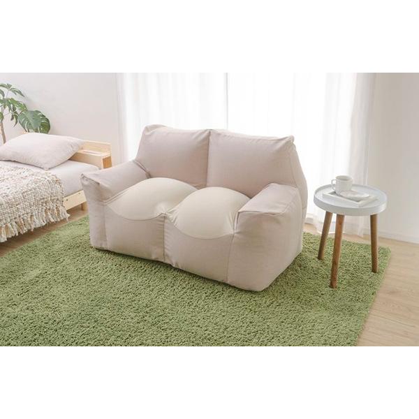 ビーズソファ 幅130cm 2人掛け ビーズクッション ひじ掛け ビーズ