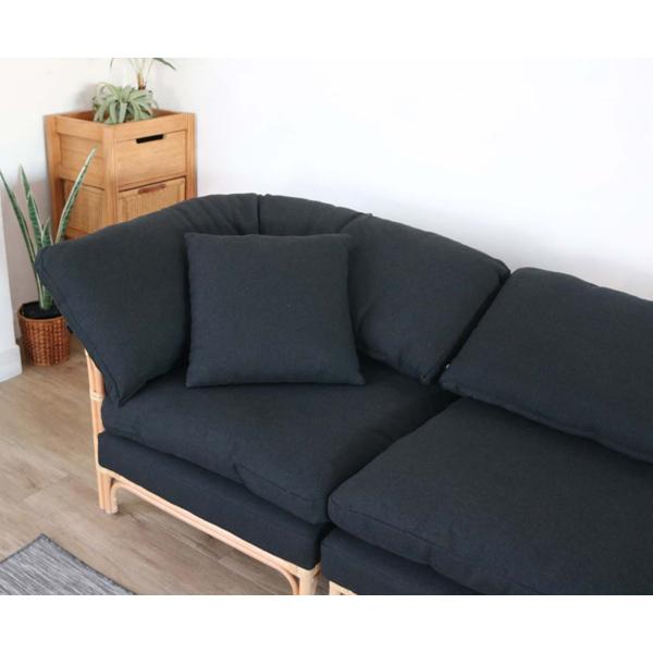 ラタン 籐 ソファー 籐 コーナーソファ クッション付 ラタン製 Breeze 幅89cm （ ソファ