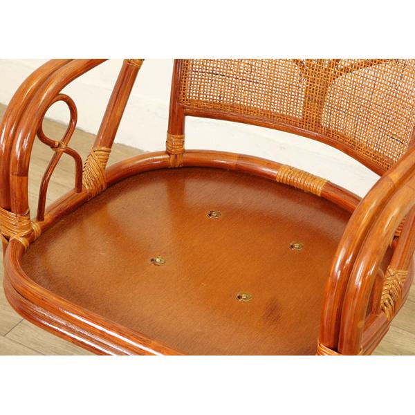 籐 回転チェア リラックスチェアー クッション付 ラタン家具 座面高