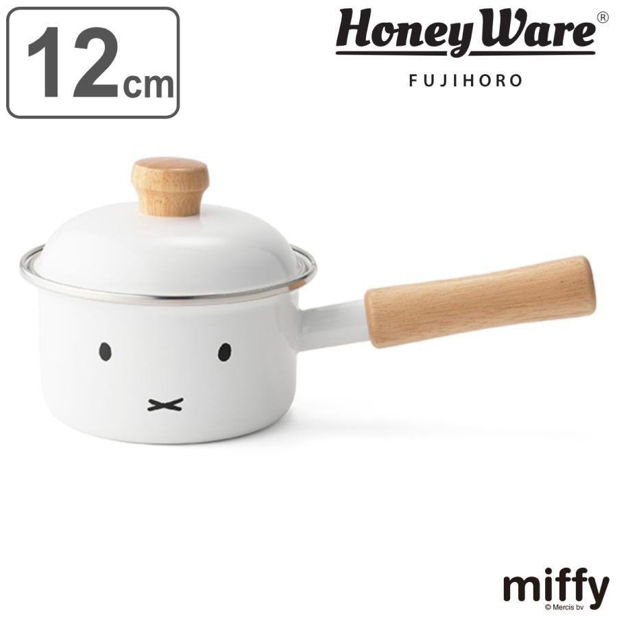 富士ホーロー 片手鍋 ソースパン 12cm IH対応 ミッフィーフェイス
