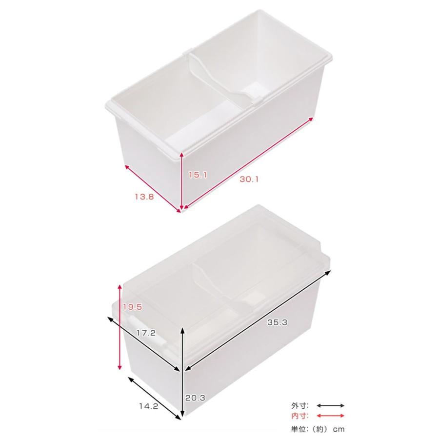 Like-it（ライクイット） 収納ボックス 積み重ねても中身が見える 幅36