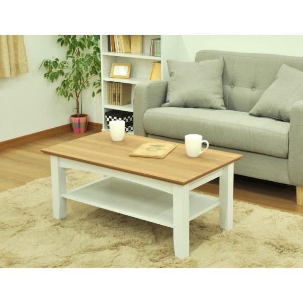 ローテーブル センターテーブル フレンチカントリー 白家具 Charlotte