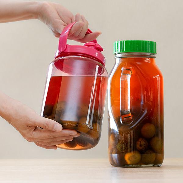 果実酒ビン 2.4L 熱湯消毒対応 プラスチック製 持ち手付き （ 果実酒瓶