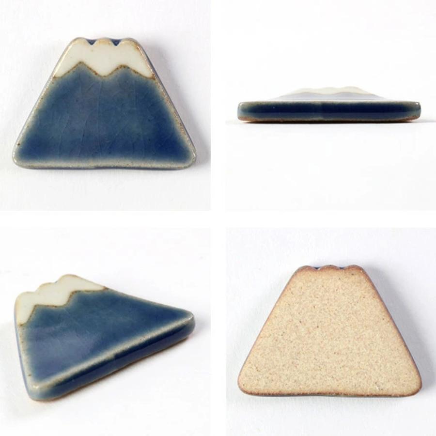 箸置き 4cm 富士山 平富士 陶器 日本製 同色5個セット （ 箸置 箸枕