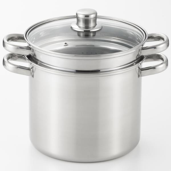 ヨシカワ パスタポット 22cm 7.3L ステンレス製 ガラス蓋付き ヨシカワ パスタポット 22cm 7.3L ステンレス製 ガラス蓋付き