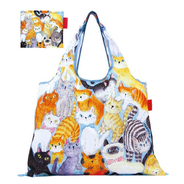 エコバッグ 2way Shopping Bag ねこちゃん、ねこちゃん デザイナーズ （ ショッピングバッグ 買い物バッグ マイバッグ エコバック ）｜livingut